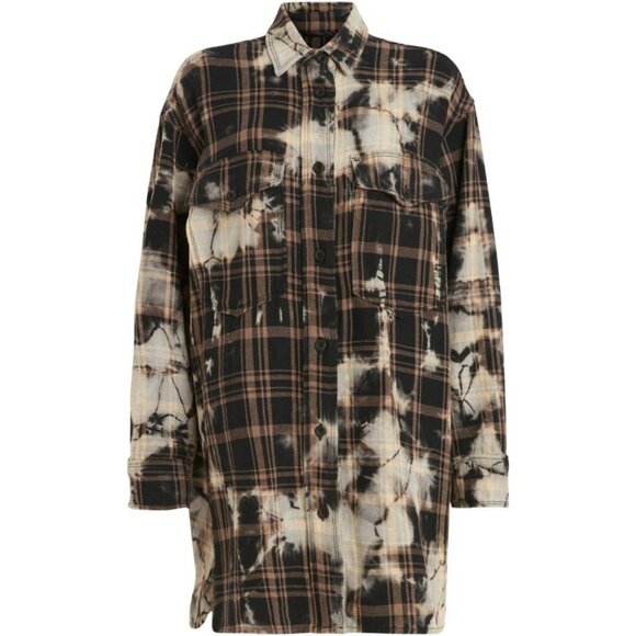 NEW ALLSAINTS Lily Cotton Check Shacket Dress SIZE UK12/US8#2491* - Picture 4 of 12